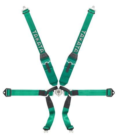 Takata Race 6 SFI HANS Harness (6pt snap-on, HANS use only) - Green